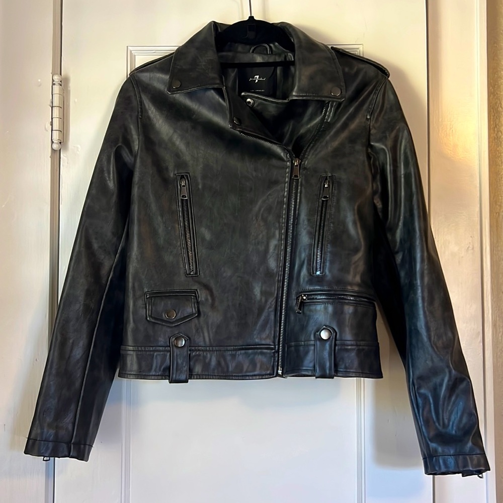 NWOT - 7 for all mankind Moto Vegan Leather Jacket